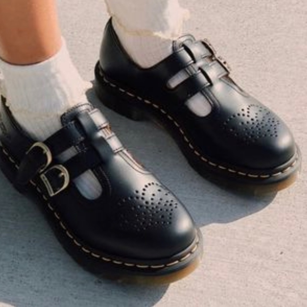 Dr Martens Women's 10 | 8065 Smooth Leather Double Buckle Mary Jane Black Shoes